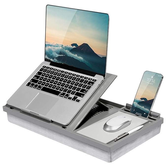 LAPGEAR Ergo Pro Lap Desk for 15.6 Inch Laptops - Gray