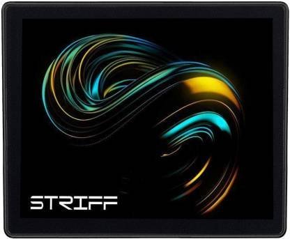 STRIFF Gaming Mousepad: Waterproof, Non-Slip, Stitched Edges (Black)